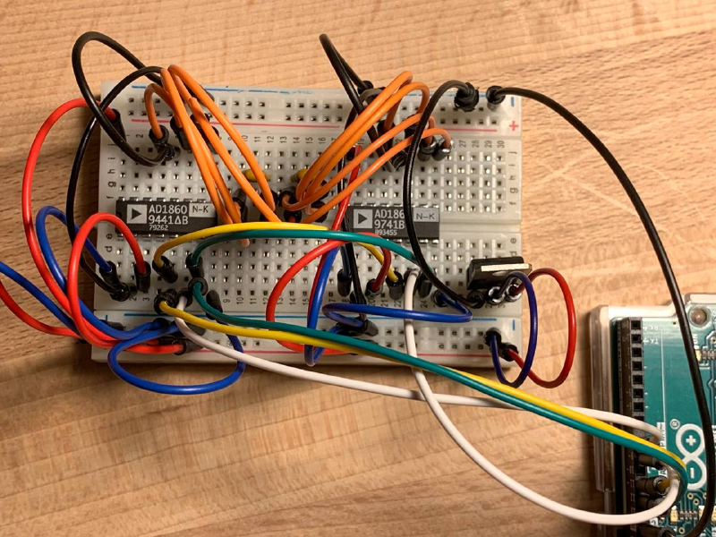 Breadboard: Two AD1860 DAC IC