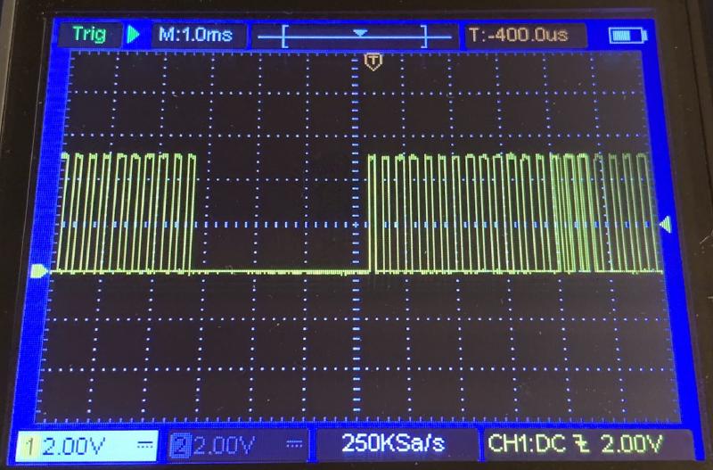 Oscilloscope: Address Pin Connected. Data