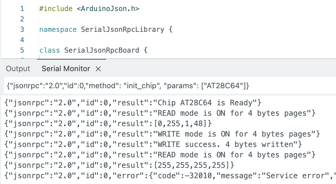 EEPROM Programmer: Implementing Serial JSON-RPC API · Goose in the Shell